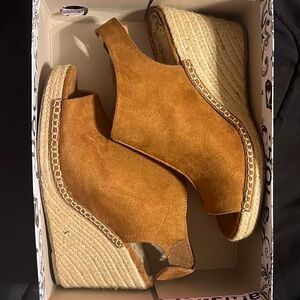 Brown Suede Wedges